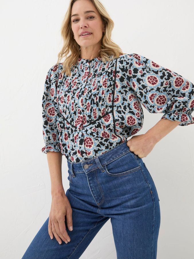 Elody Black Wild Floral Blouse (E70540) | €36