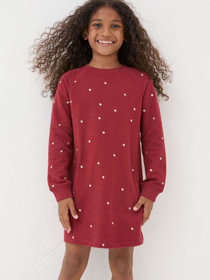 Red Georgia Sweat Dress (E70643) | $15