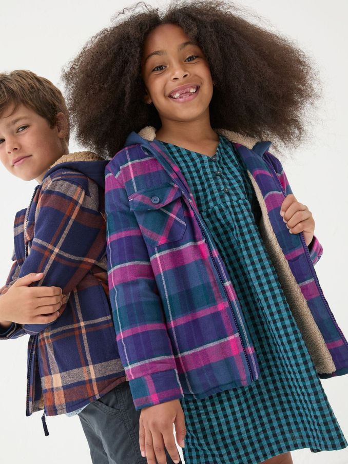 Purple Check Shacket (E70680) | €26