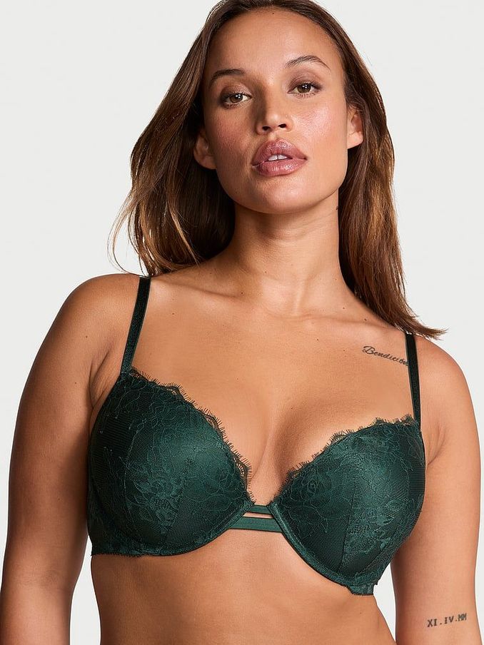 Botanical Green Push Up Rose Lace Bra (E72009) | €22
