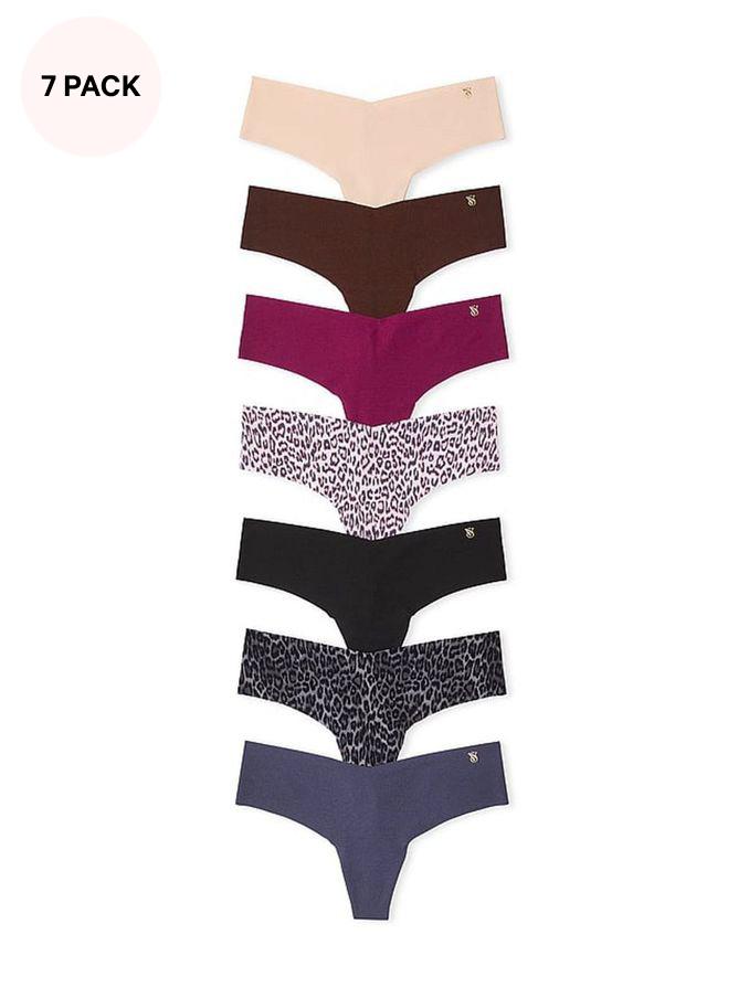 Nude/Brown/Purple/Leopard/Black//Blue Thong 7 Pack Knickers (E72012) | €40