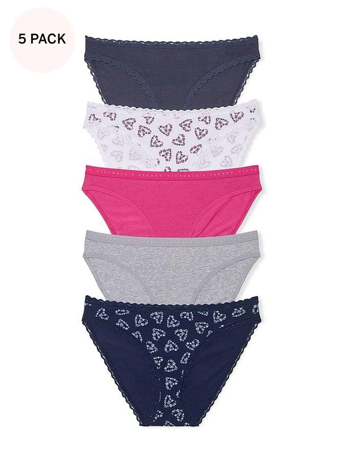 BlueWhitePinkGrey Bikini 5 Pack Knickers (E72014) | €31