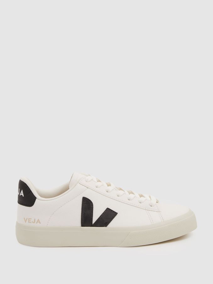 Campo Chrome Free Extra White/Black Veja Leather Contrast Logo Trainers (E73473) | Kč2,555