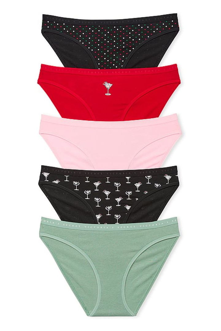Black/Red/Pink/Green Bikini Logo 5 Pack Knickers (E73883) | €31