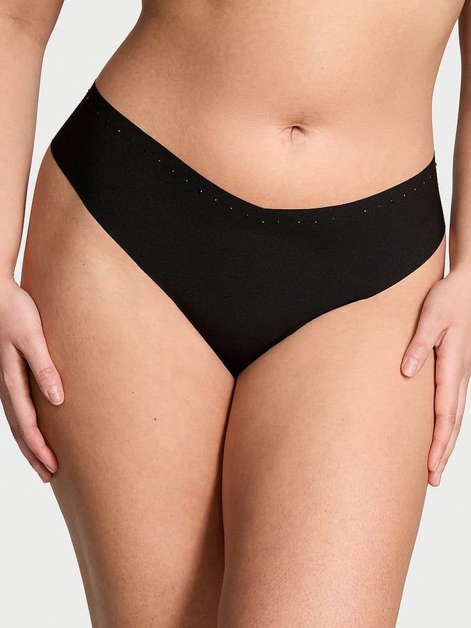 Black Thong Shine Trim Knickers (E73888) | €10.50