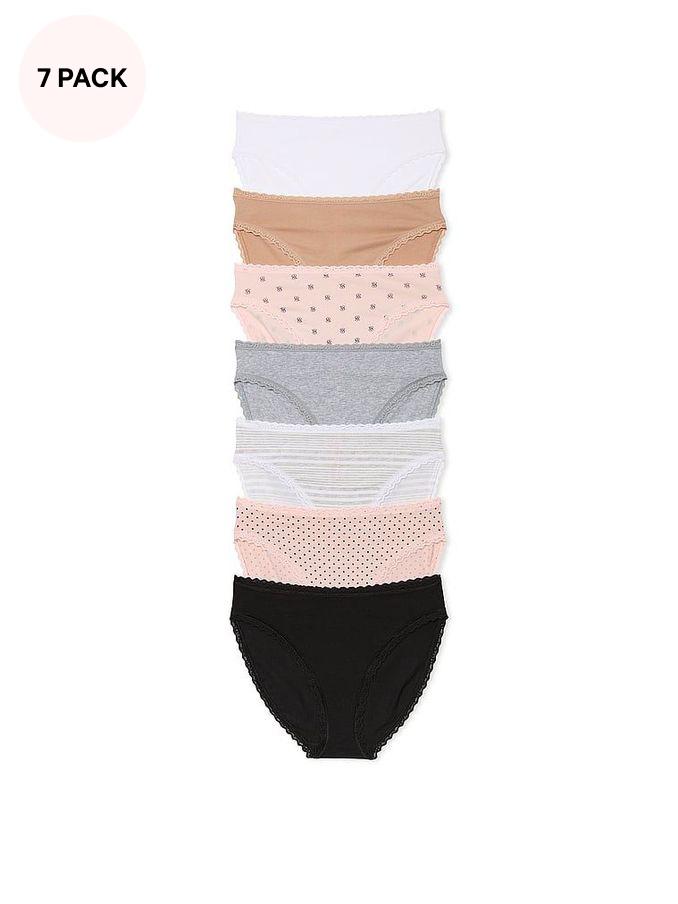 White/Nude/Pink/Black/Grey Brief Logo 7 Pack Knickers (E73898) | €40