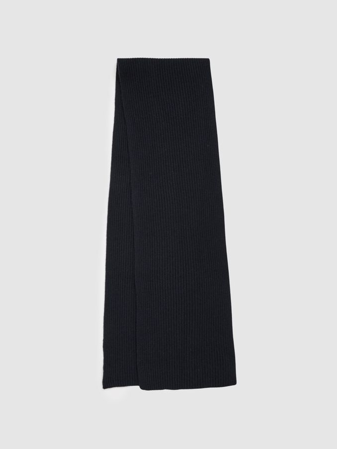 Atelier Ribbed-Cashmere Scarf in Dark Navy (E76666) | US$144