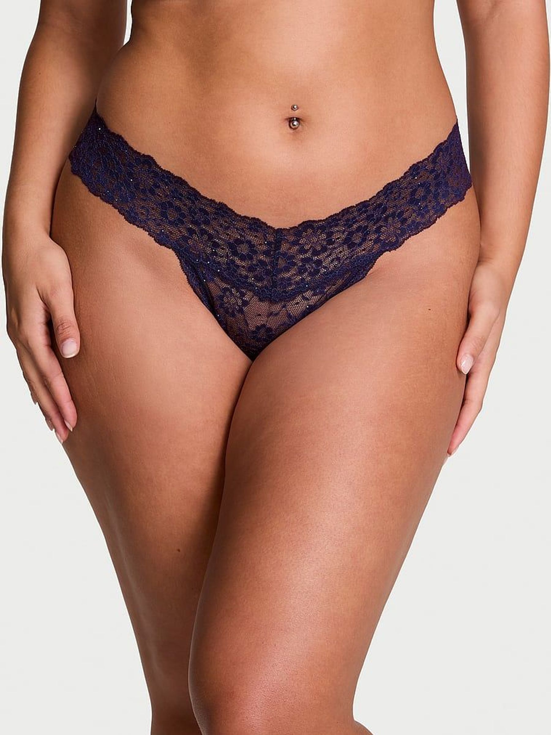 Stained Glass Purple Sequins Thong Knickers (E77096) | €4