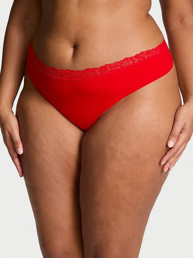 Lipstick Red Lace Waist Thong Knickers (E77120) | €10.50