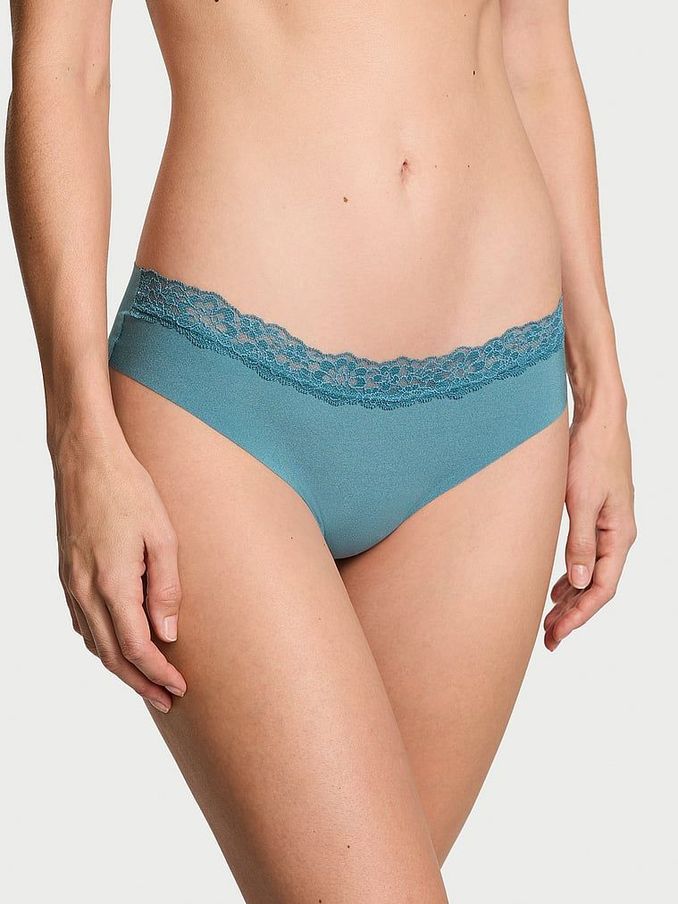 French Sage Green Lace Waist Thong Knickers (E77133) | €10.50