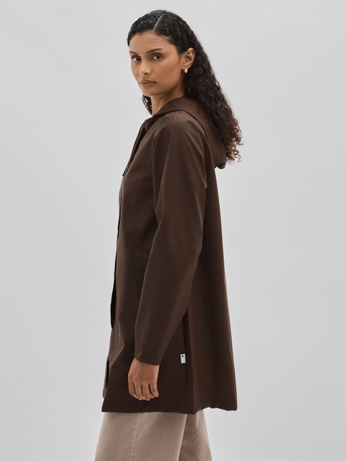 Rains Bitter Chocolate A-Line Raincoat in Bitter Chocolate (E77251) | HK$1,580