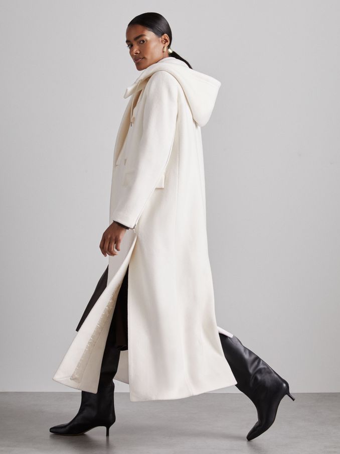 Atelier Wool and Cashmere Longline Coat in Cream (E78660) | US$906