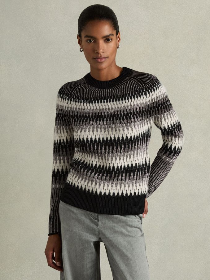 Glitter Jumper with Alpaca in Black/White (E78666) | €66