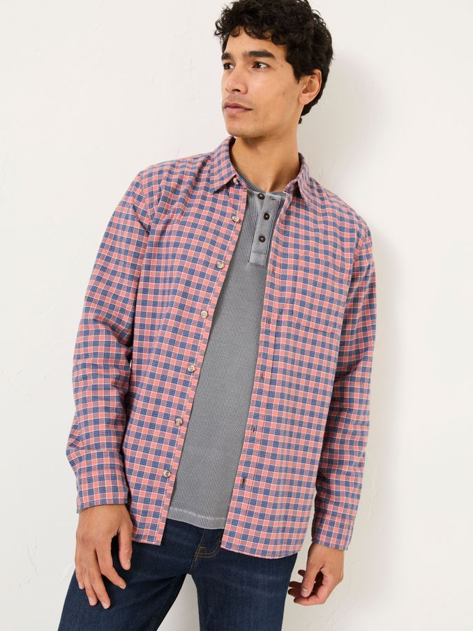 Sandy Dusky Pink Long Sleeve Check Shirt (E79184) | $70