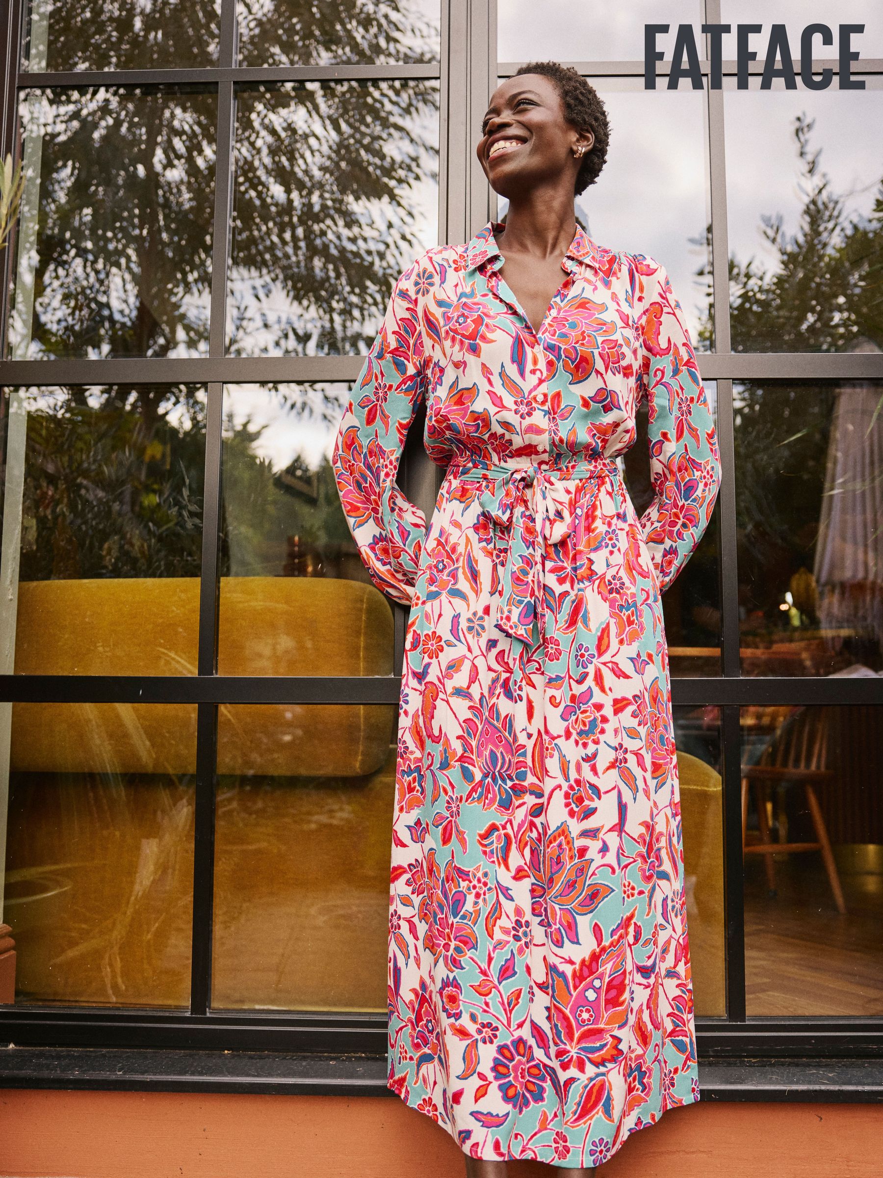 Scheana Pink Floral Midi Dress (E79203) | $106