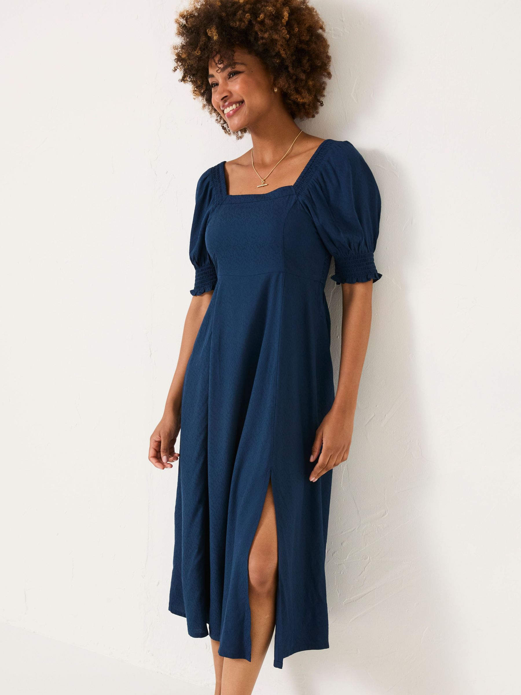 Indigo Blue Bloom Midi Dress (E79215) | $119