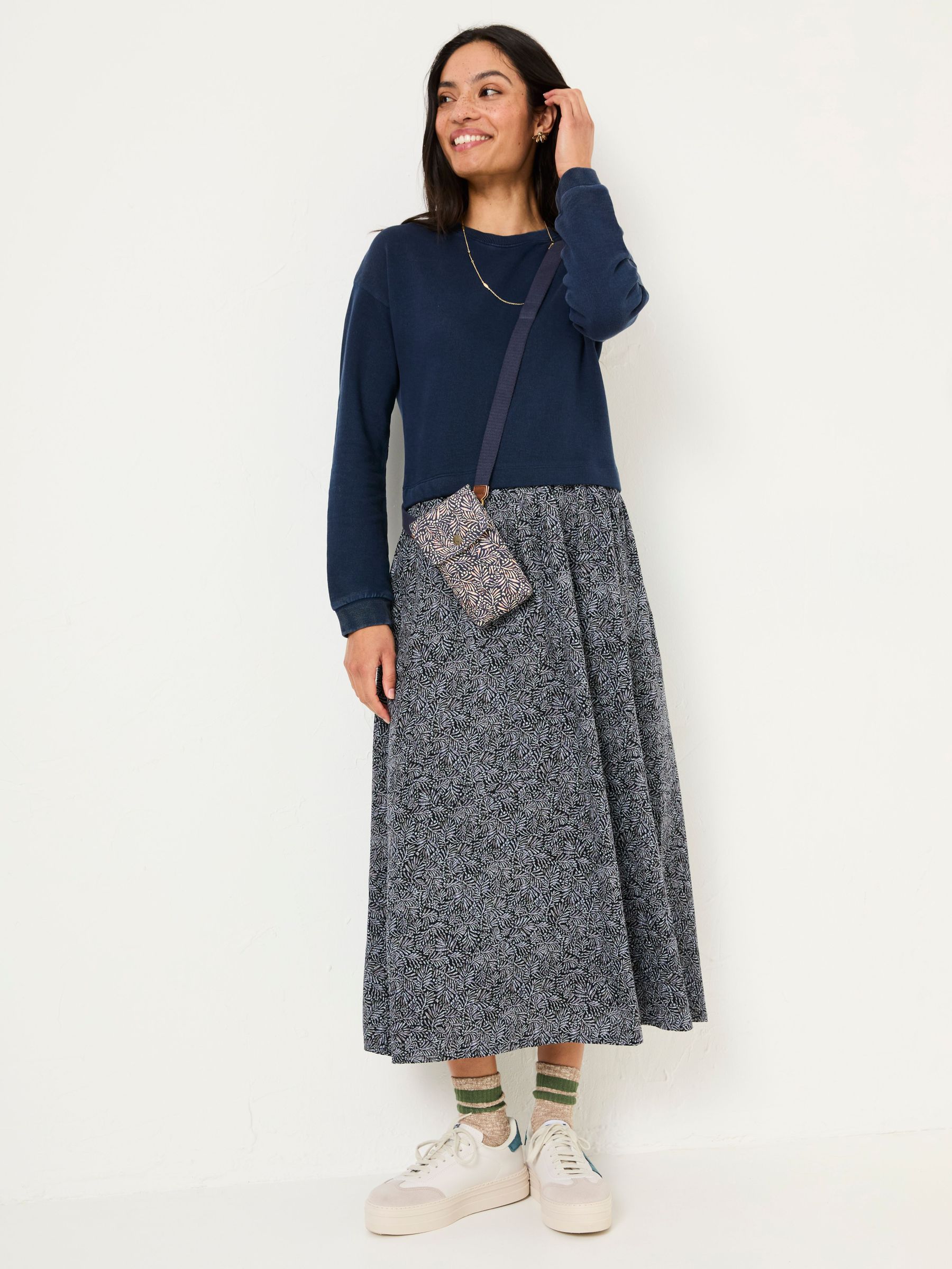 Navy Nia Midi Dress (E79217) | $100