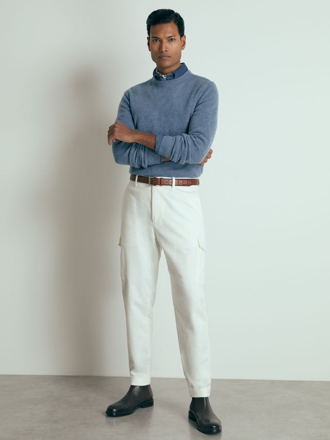 Atelier Cashmere Crew-Neck Jumper in Airforce Blue Melange (E79328) | €126