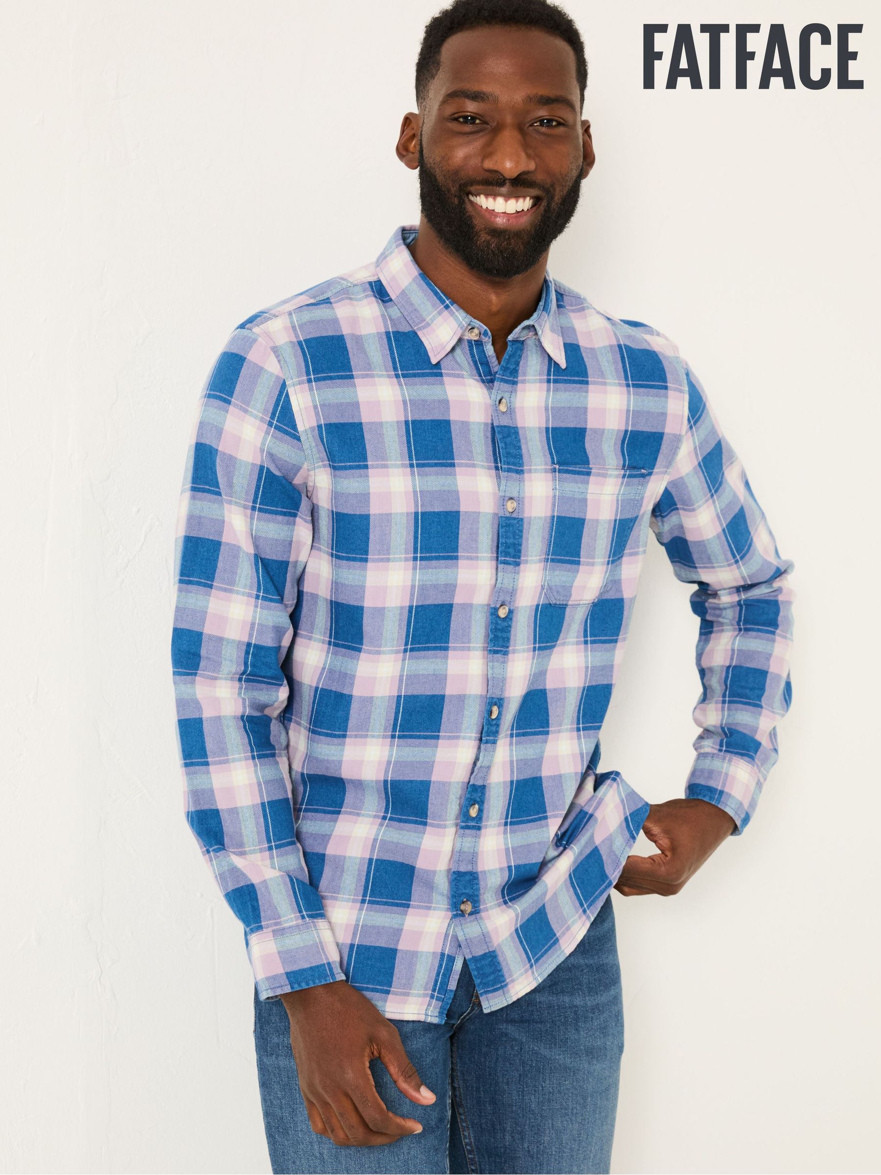 Lilac Purple Long Sleeve Mead Check Shirt (E79613) | $84