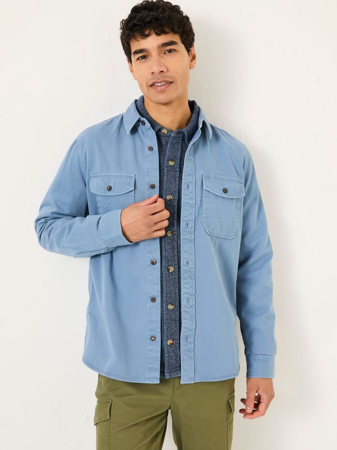 Filey Blue Long Sleeve Plain Shirt (E79614) | $90