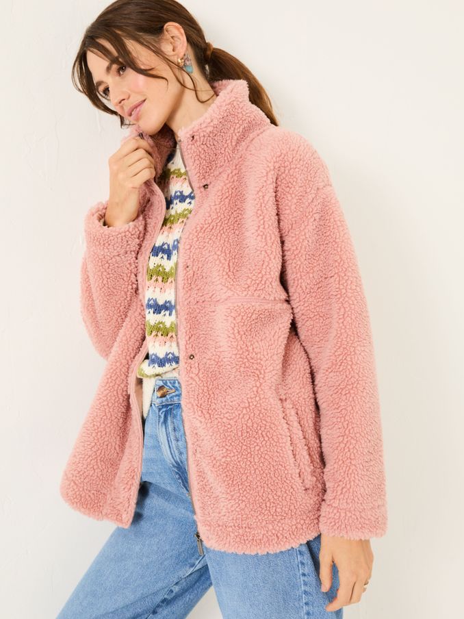 Dusky Pink Fleece Jacket (E79662) | $64