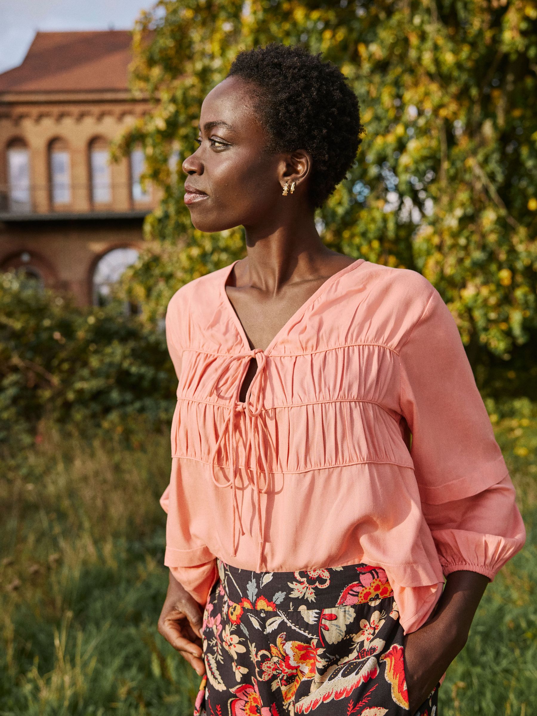 Coral Pink Cece Blouse (E79966) | €36