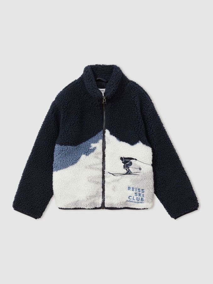 13-14 yrs Ski Landscape Fleece Jacket in Blue (E80201) | US$80