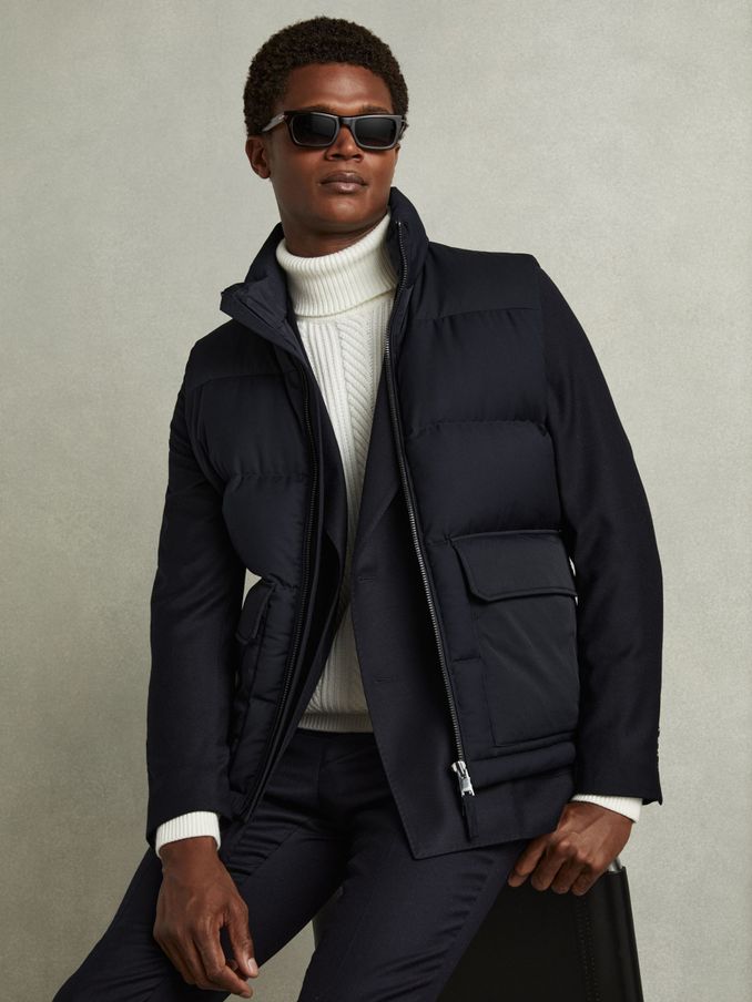 Patch Pocket Quilted Gilet in Navy (E80214) | €169