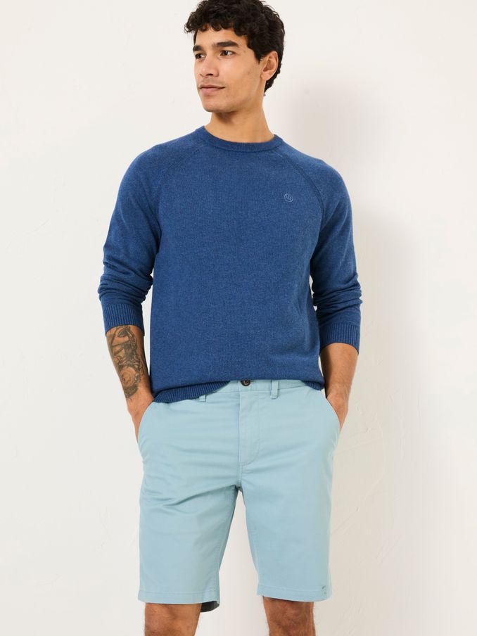 Mawes Light Blue Chino Shorts (E80235) | $76