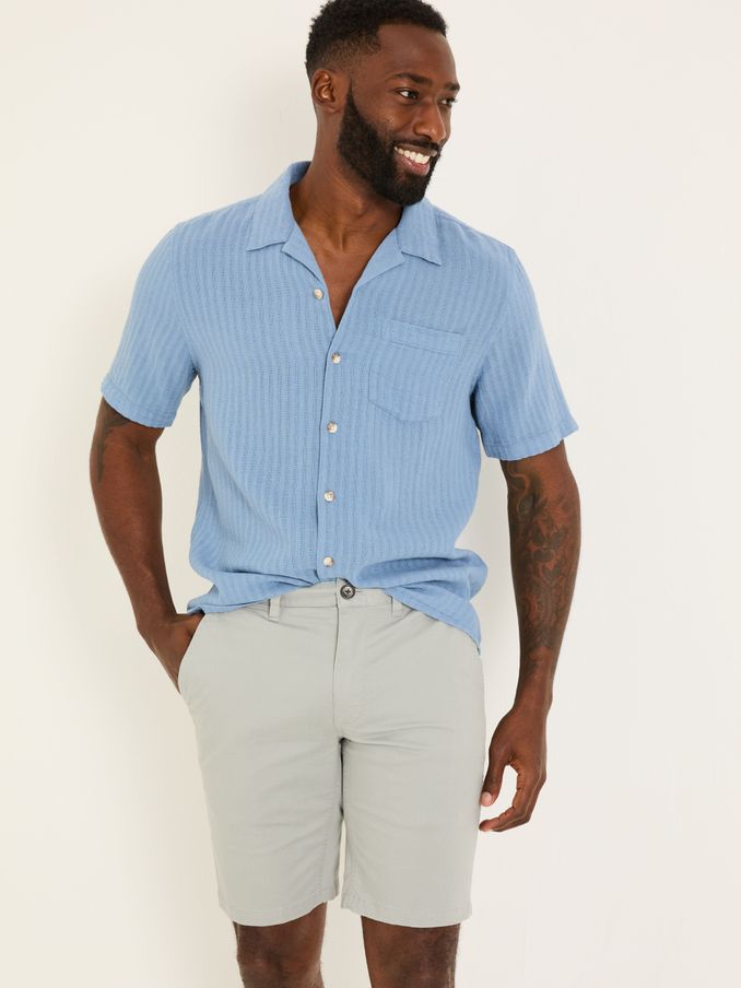 Mawes Light Grey Chino Shorts (E80238) | $68