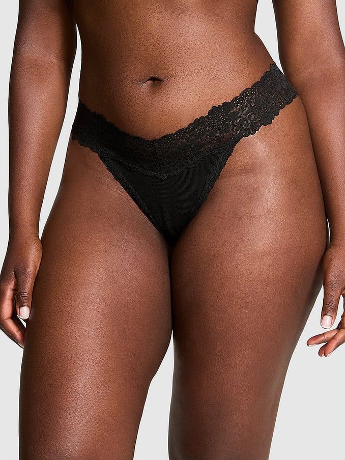 Black High Leg Floral Lace Knickers (E80913) | €10.50