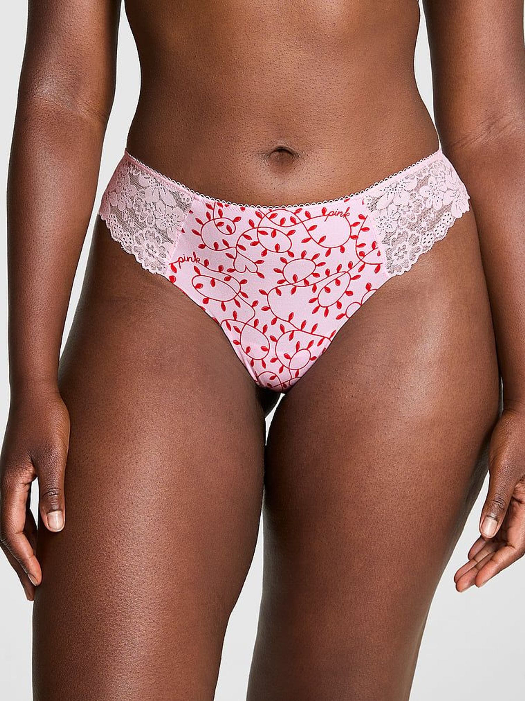 Pink Tulip Lights Lace Thong Knickers (E80926) | €10.50