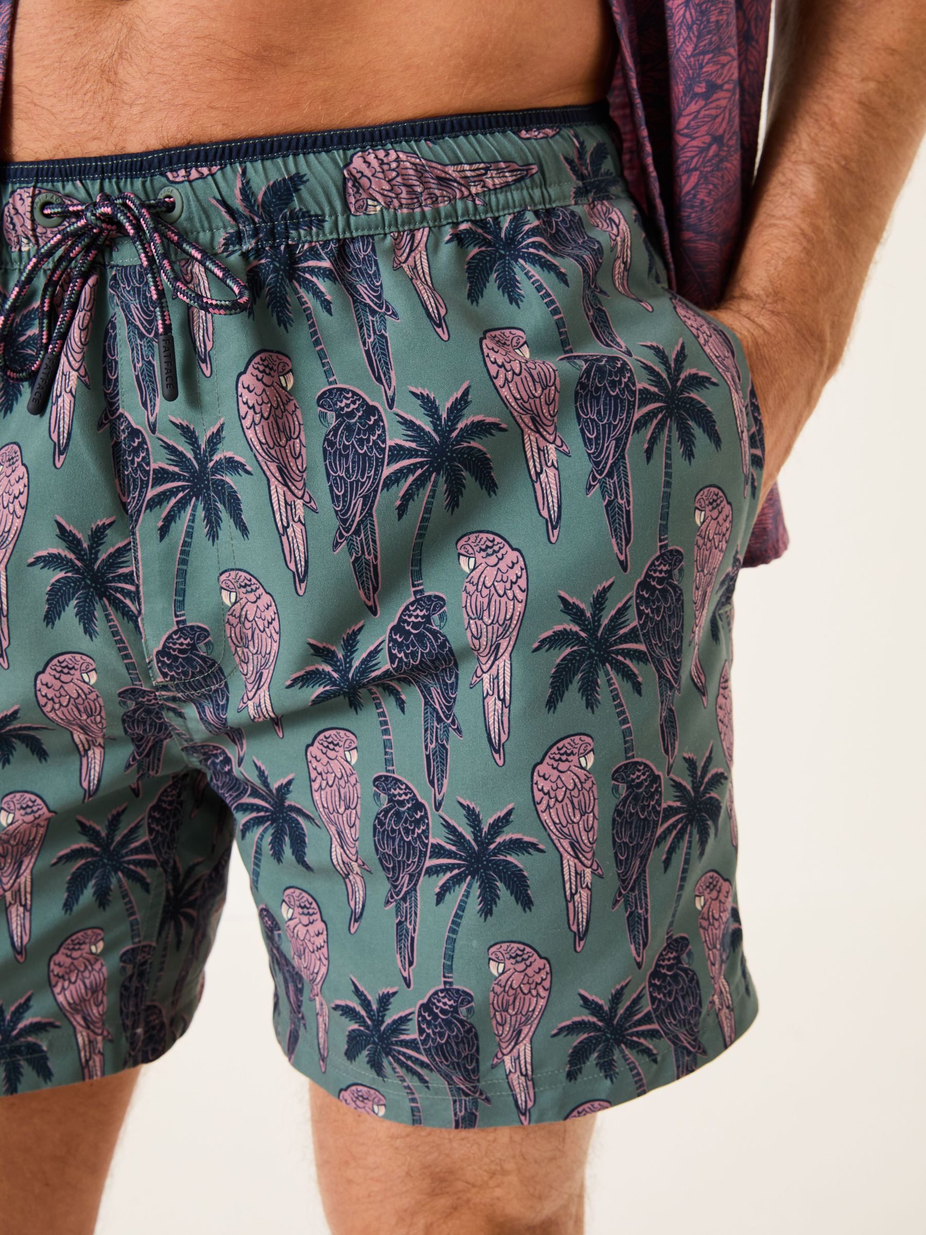 Trevose Green Parrot Swim Shorts (E80973) | $54