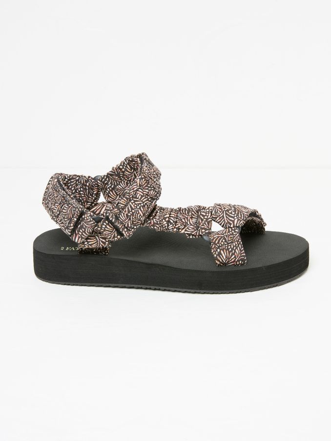 Black Ettie Walking Sandals (E80986) | $38