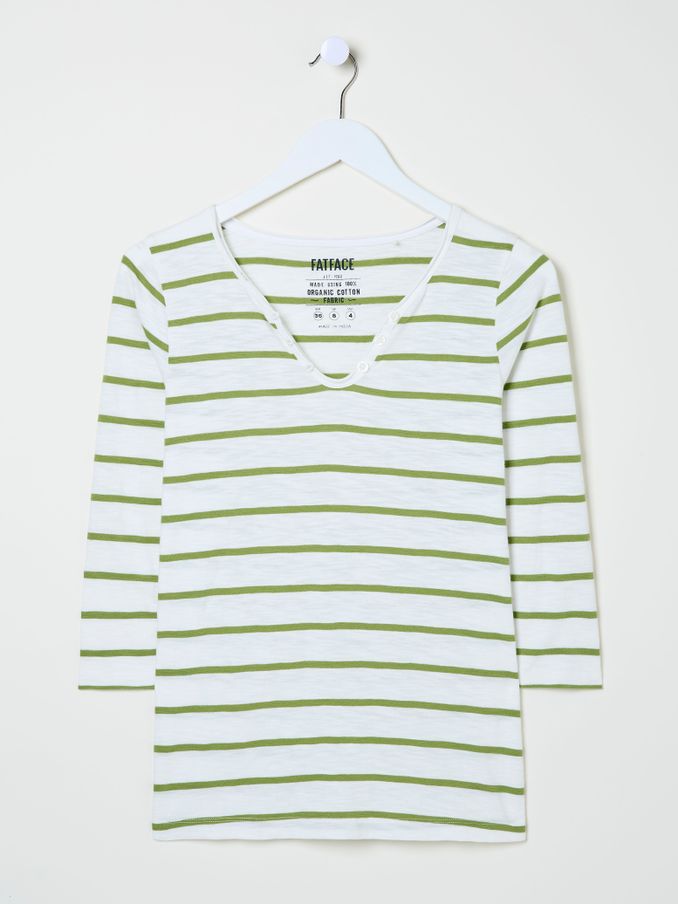 Porter Green Stripe 100% Cotton T-Shirt (E80991) | $42
