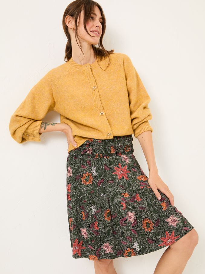 Calli Black Detail Floral Skirt (E80994) | $79