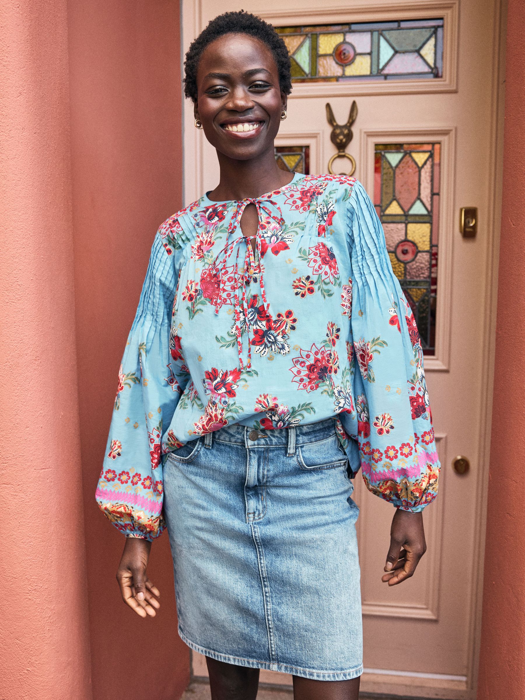 Blue Denim Hattie Skirt (E80998) | $76