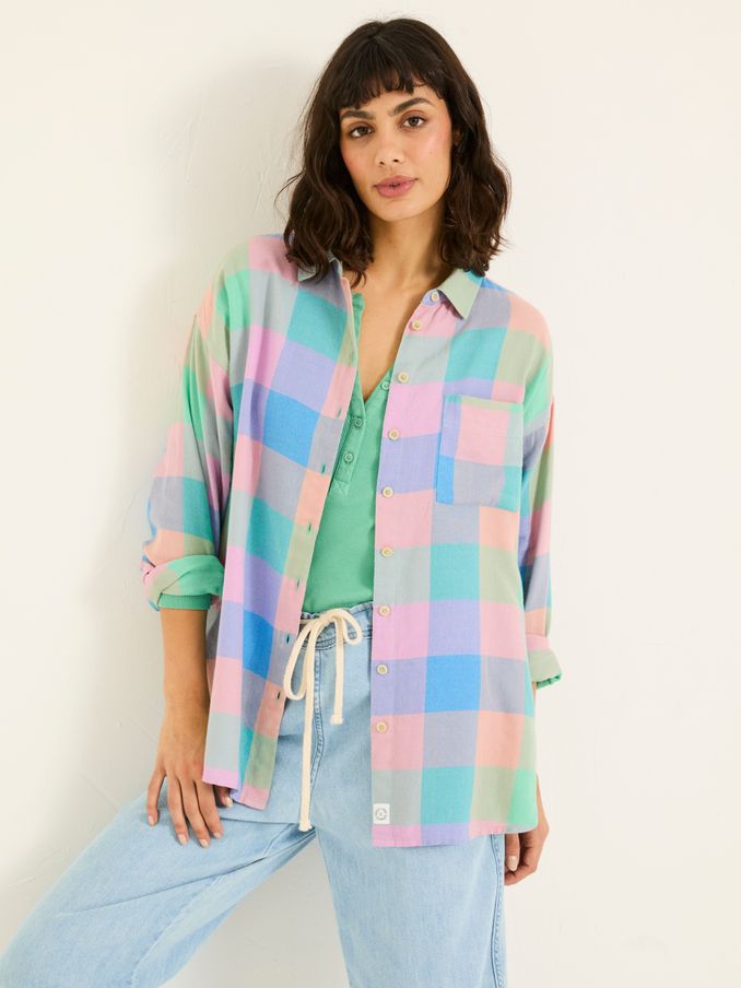 Multi 100% Cotton Carolin Check Shirt (E80999) | $76