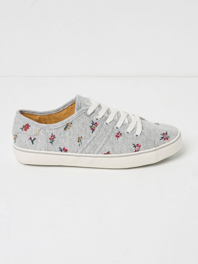Grey Lola Canvas Trainers (E81207) | €51