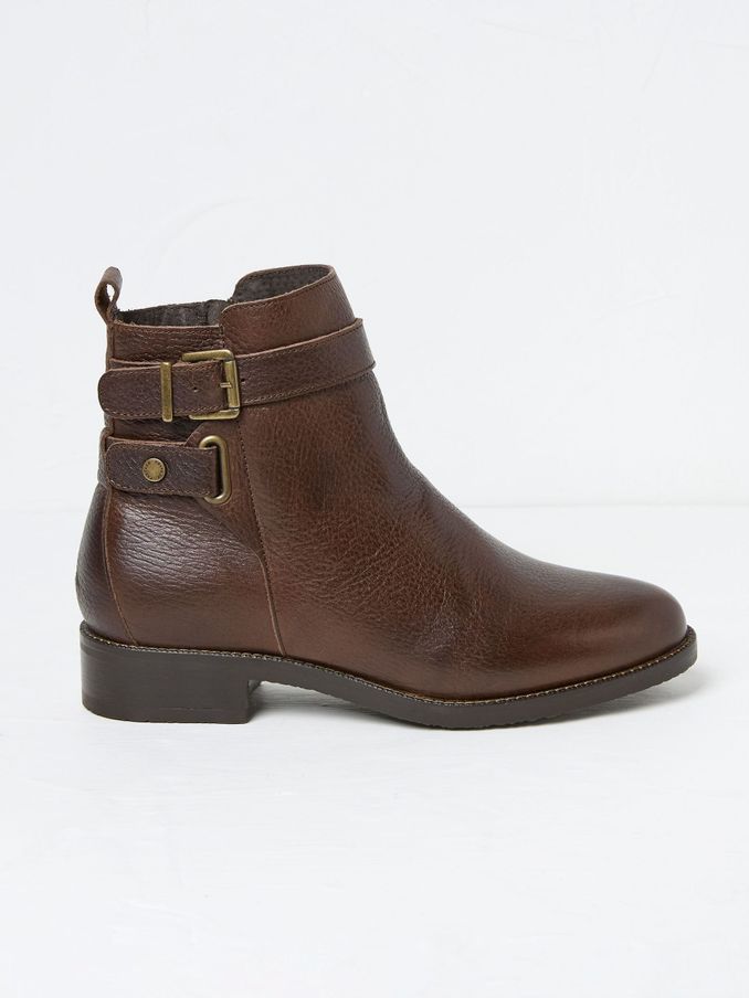 Avery Brown Buckle Boots (E81251) | €59