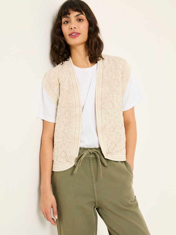 Flora Natural Quilted Waistcoat (E81293) | €46