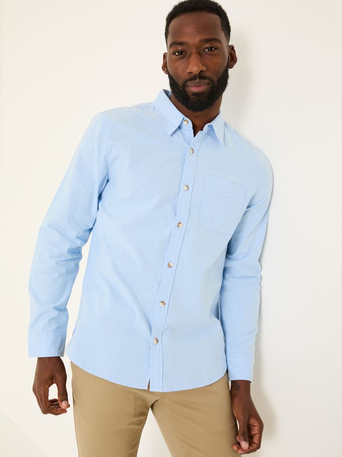 Blue Long Sleeve Oxford Shirt (E81842) | $70