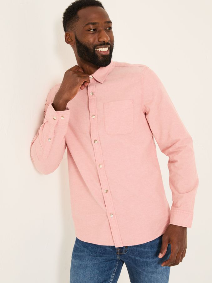 Dusky Pink Long Sleeve Oxford Shirt (E81843) | $79