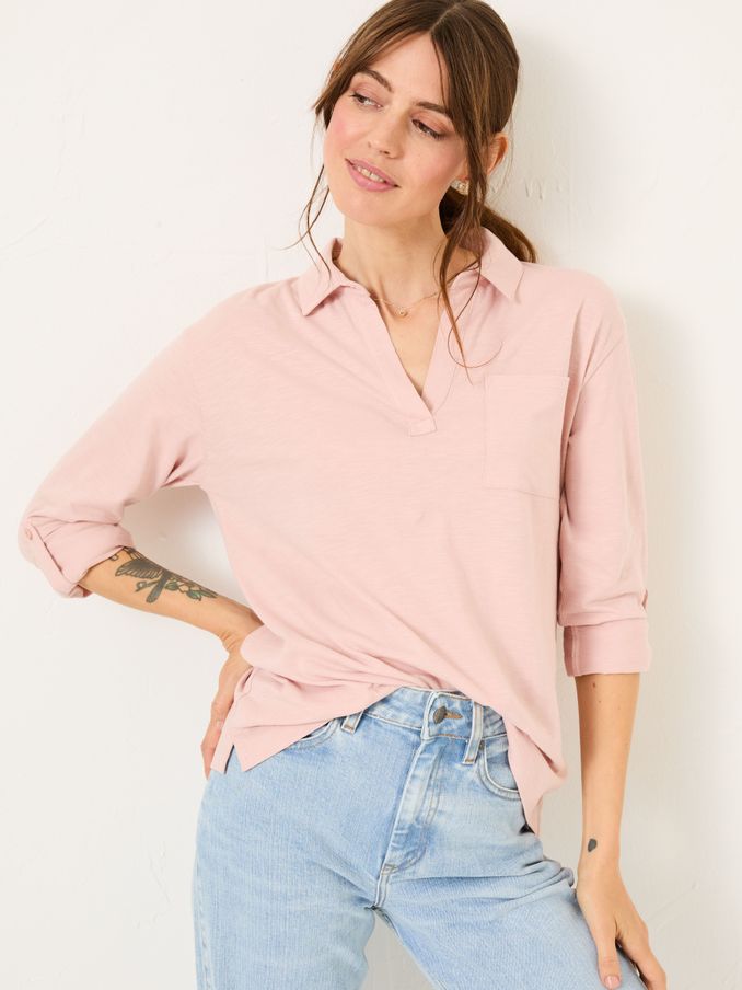 Paige Rose Pink 100% Cotton Jersey Shirt (E82063) | $50
