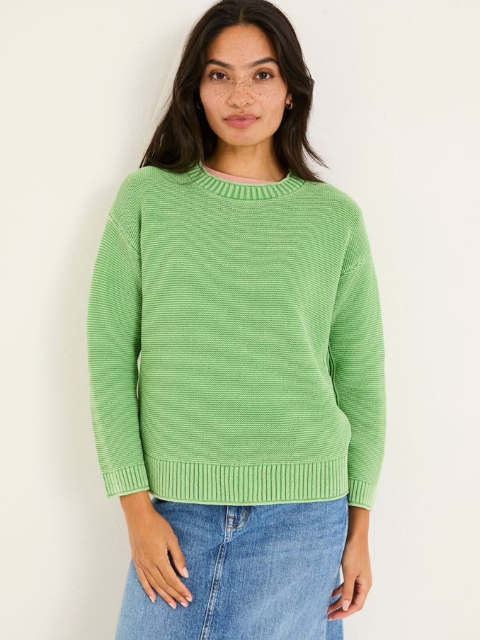 Elia Mint Green Laundered Knitted 100% Cotton Jumper (E82257) | €65