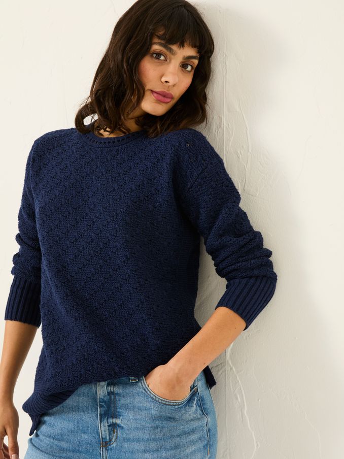 Farryn Navy Farryn Knitted 100% Cotton Knitted Jumper (E82319) | €39