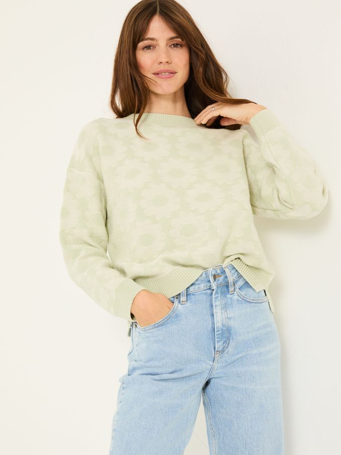 Light Green Floral Knitted Jumper (E82320) | €73.50