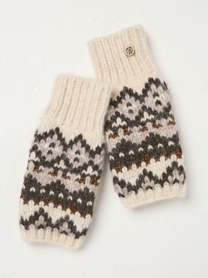 Ivory Fairisle Pattern Cuffs (E82343) | $17