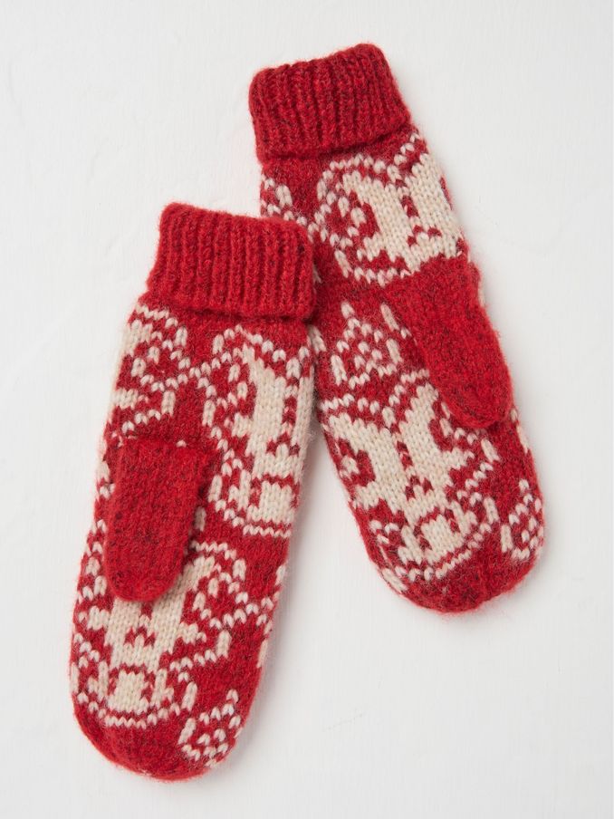 Red Gingerbread Mittens (E82348) | €10