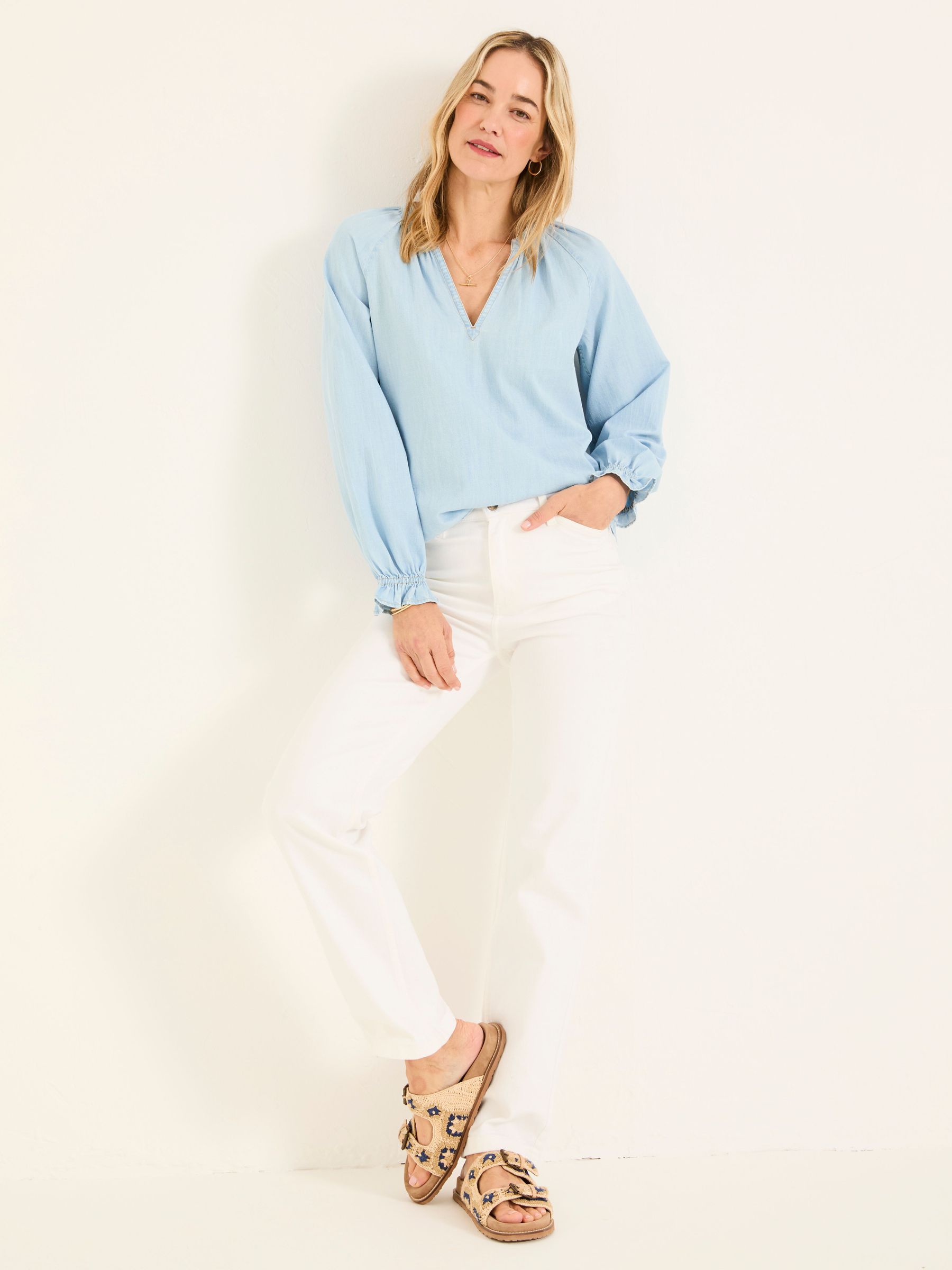 Elise Ivory Wide Leg Jeans (E82842) | €77.50